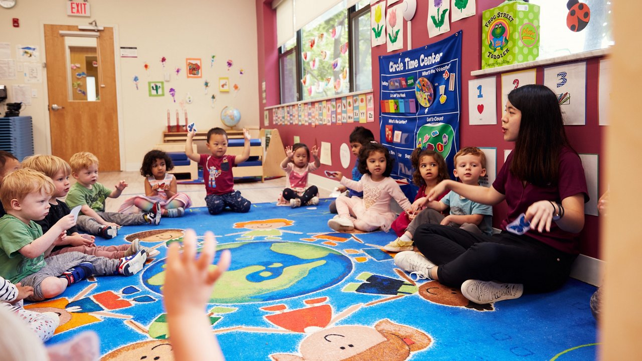 Children and Teacher in Classroom at Maplewood NJ Goddard School