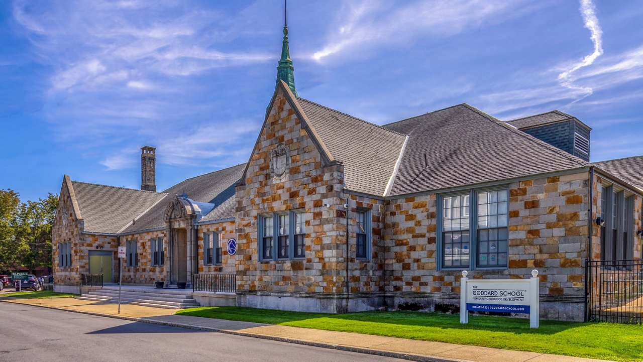 Exterior of the Goddard School in Watertown Massachusetts