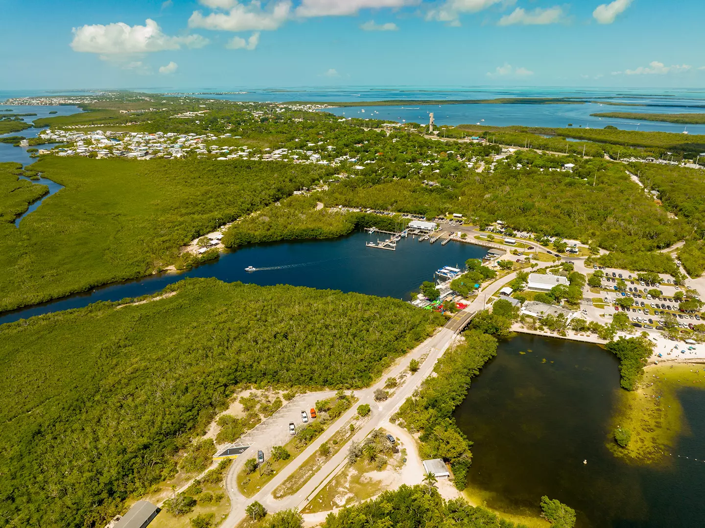 Aerial photo of John Pennekamp Coral Reef State Park Key Largo FL
