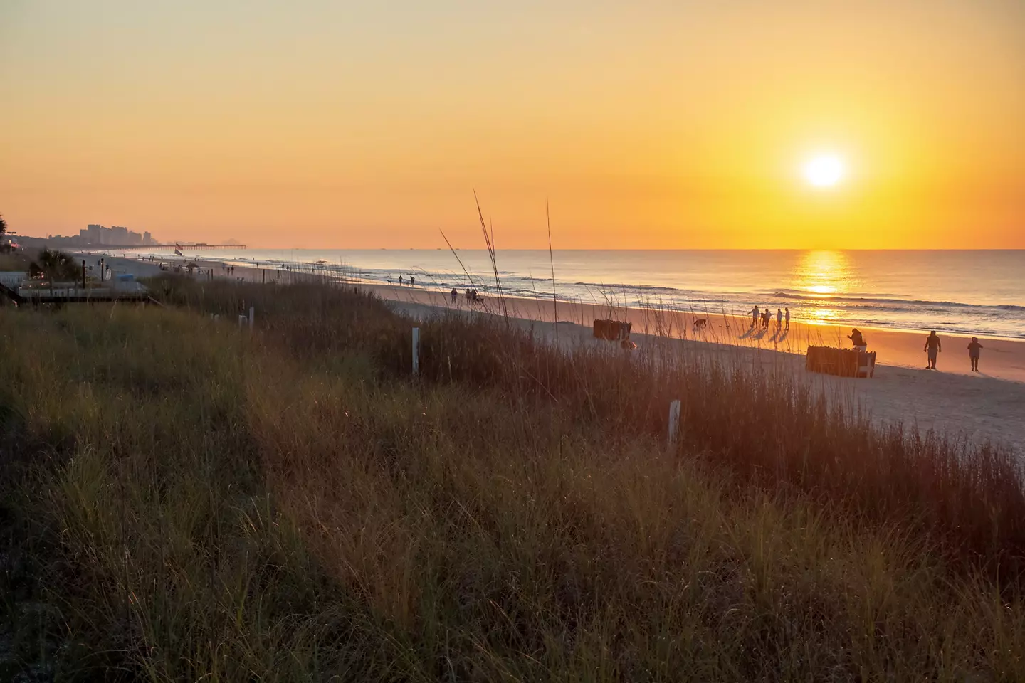 Sun rising over Myrtle Beach in South Carolina.