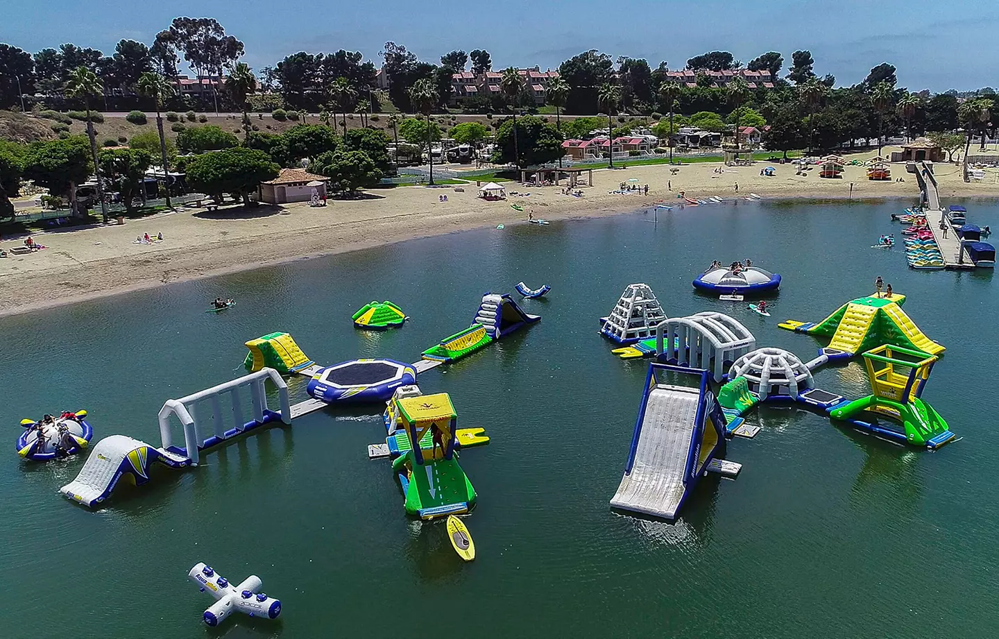 Aerial View of RVs at Newport Dunes Waterfront Resort & Marina in Newport Beach, CA