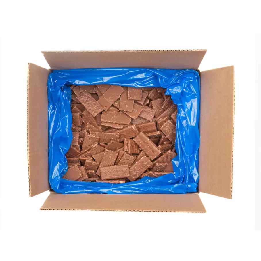 HEATH Milk Chocolate English Toffee Chunks, 30 lb box - Top of Package