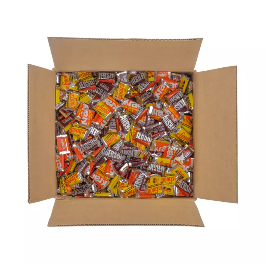 HERSHEY'S Miniatures Assortment, 25 lb box - Top of Package