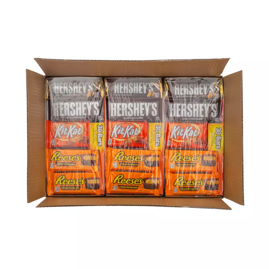 HERSHEY'S Variety Pack Assorted Candy Bars, 16.88 lb box, 180 bars
