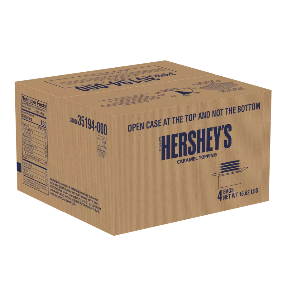 HERSHEY'S Caramel Topping, 48 fl. oz. pouch, 4 pouches - Front of Package
