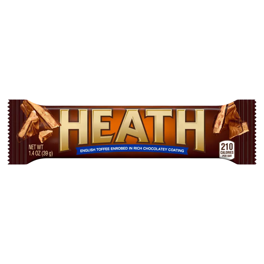 HEATH Chocolatey English Toffee Candy Bar, 1.4 oz - Front of Package
