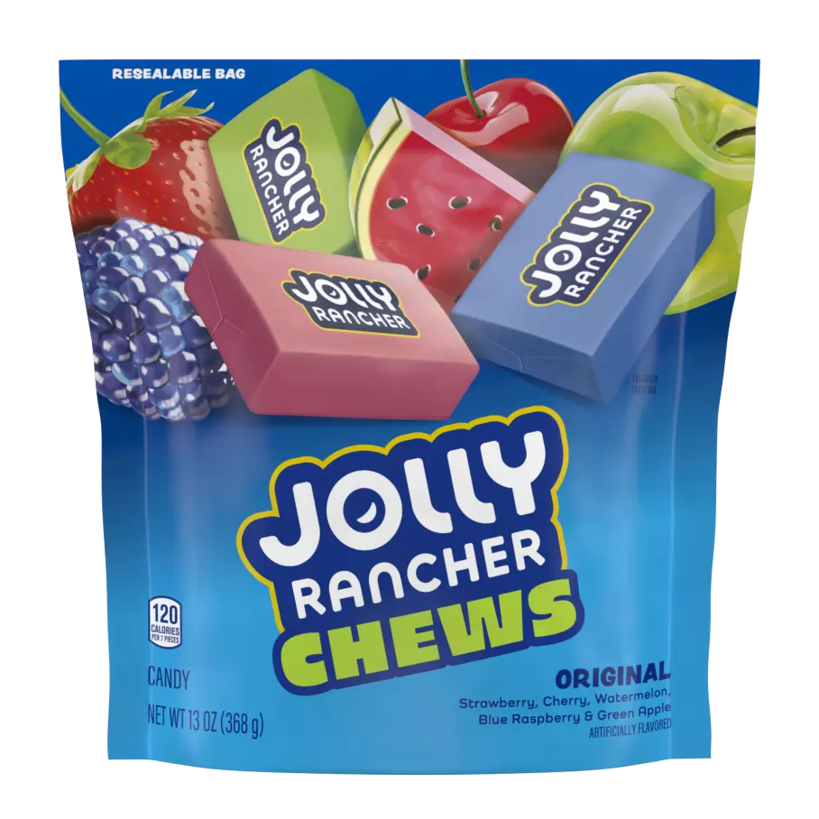 JOLLY RANCHER Chews Original Flavors Candy, 13 oz bag - Front of Package