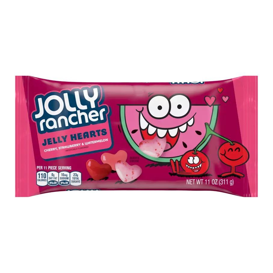 JOLLY RANCHER Assorted Jelly Hearts Candy, 11 oz bag - Front of Package