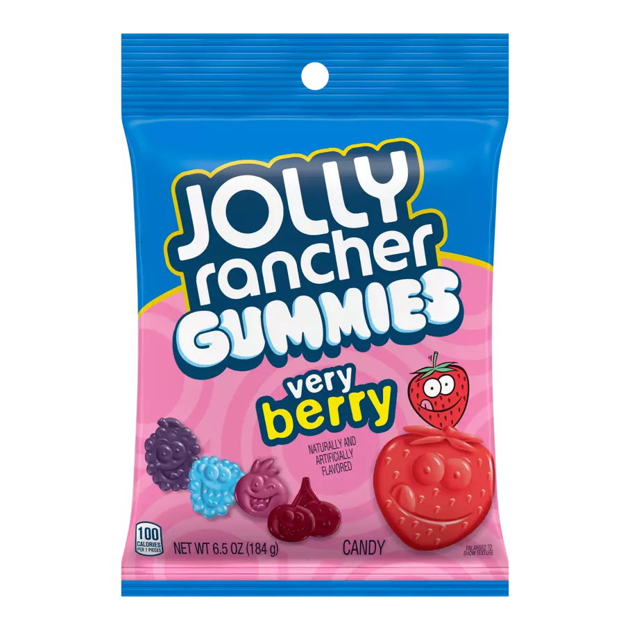 JOLLY RANCHER Gummies Very Berry, 6.5 oz bag - Front of Package