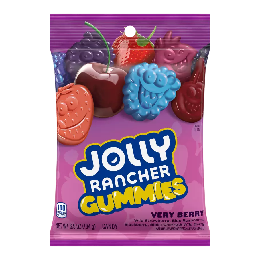 JOLLY RANCHER Gummies Very Berry, 6.5 oz bag - Front of Package