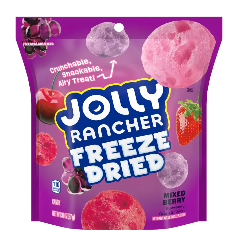 JOLLY RANCHER Freeze Dried Mixed Berry Flavors Candy, 3.1 oz bag - Front of Package