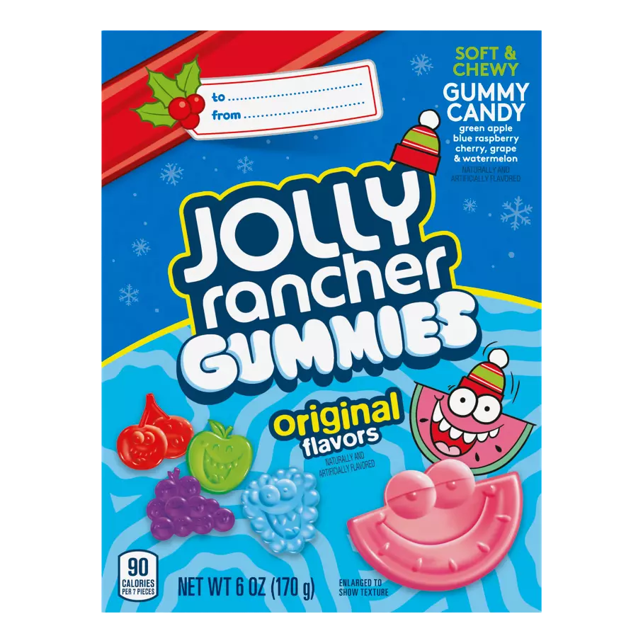 JOLLY RANCHER Holiday Gummies Original Flavors Storybook, 6 oz box - Front of Package