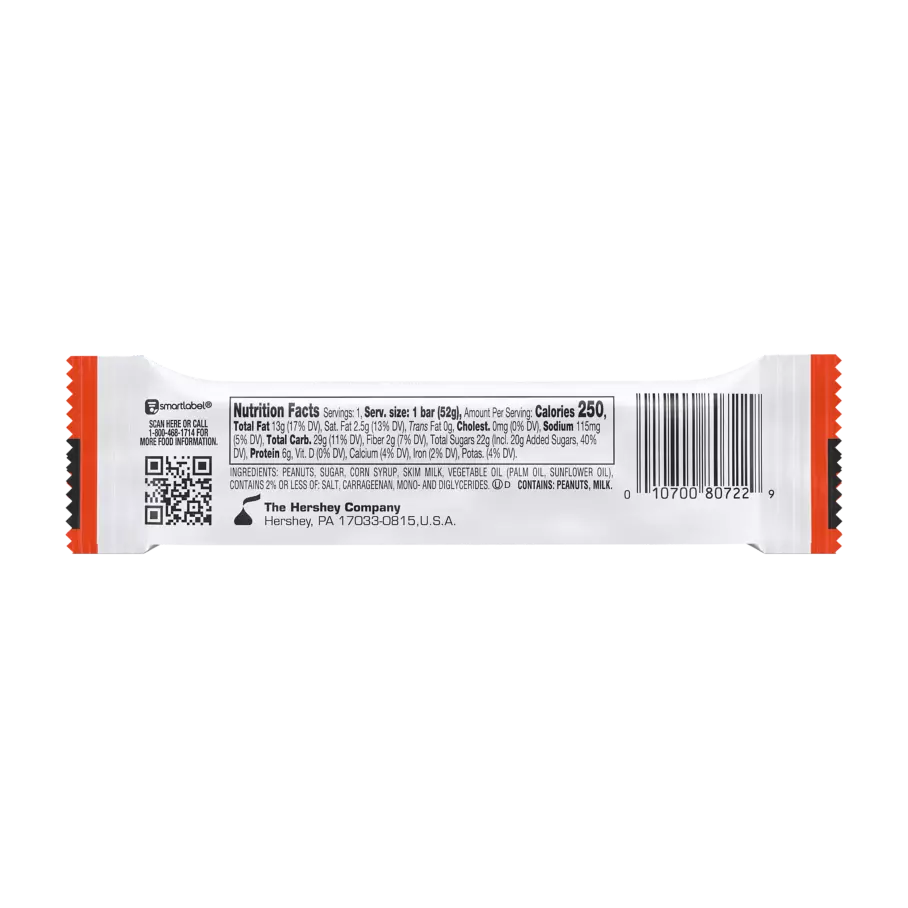 PAYDAY Peanut and Caramel Candy Bar, 1.85 oz - Back of Package