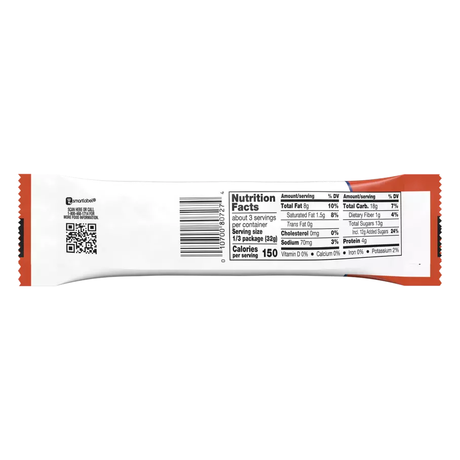 PAYDAY Peanut and Caramel King Size Candy Bar, 3.4 oz - Back of Package