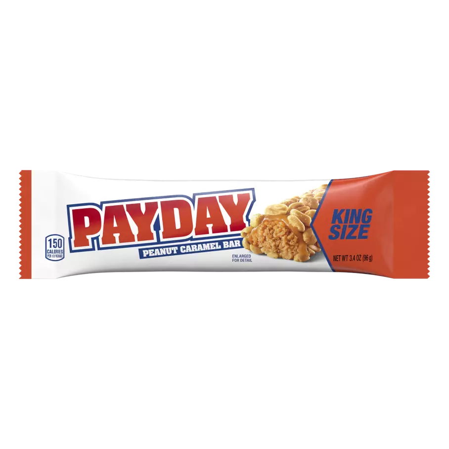 PAYDAY Peanut and Caramel King Size Candy Bar, 3.4 oz - Front of Package