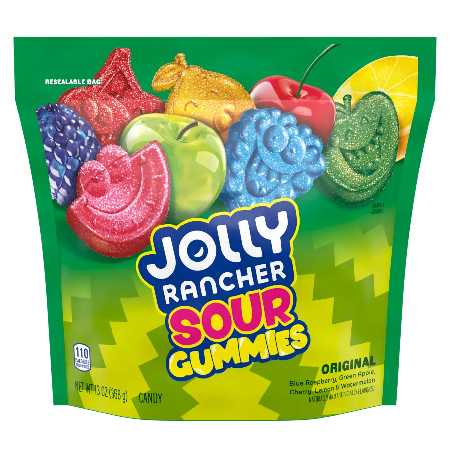 JOLLY RANCHER Gummies Sour Original Flavors, 13 oz bag - Front of Package