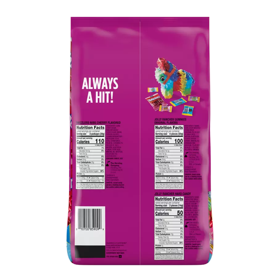 Hershey Everyday Sweets Candy Assortment, 43.03 oz, 115 pieces - Back of Package