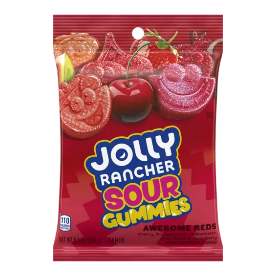 JOLLY RANCHER Gummies Sour Awesome Reds, 6.5 oz bag