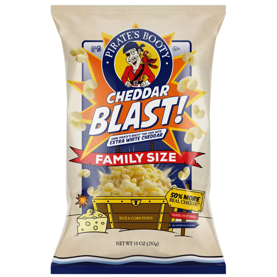 PIRATE'S BOOTY Cheddar Blast Extra White Cheddar Rice & Corn Puffs