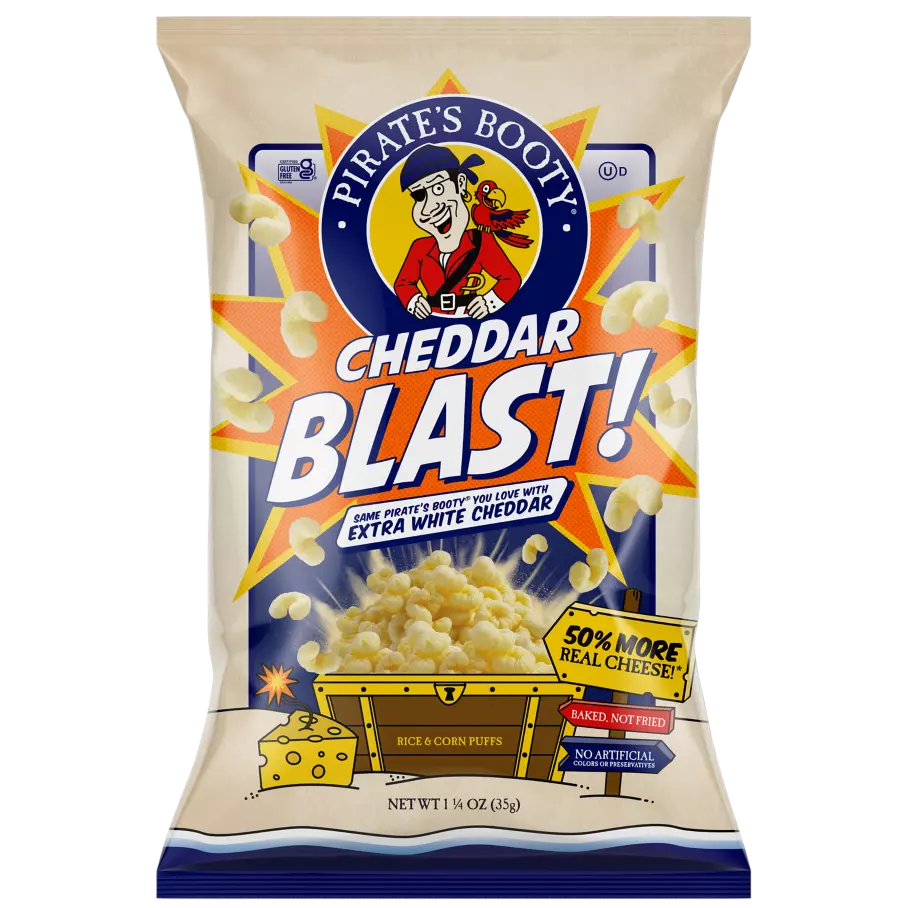 PIRATE'S BOOTY Cheddar Blast Extra White Cheddar Rice & Corn Puffs 