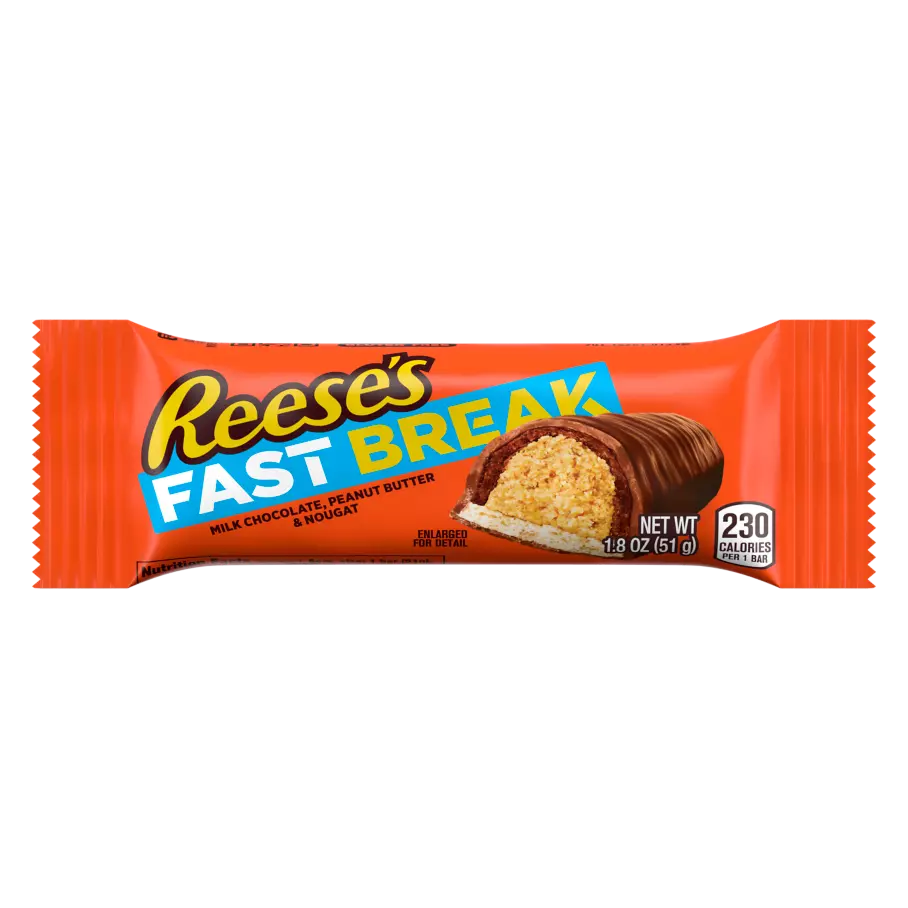 REESE'S FAST BREAK Milk Chocolate Peanut Butter Candy Bar, 1.8 oz - Front of Package
