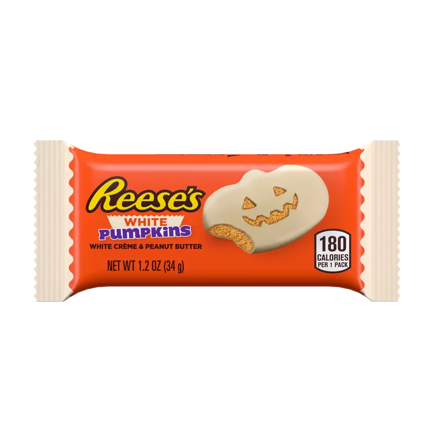 REESE'S White Creme Peanut Butter Pumpkins, 1.2 oz bag, 6 pack - Out of Package