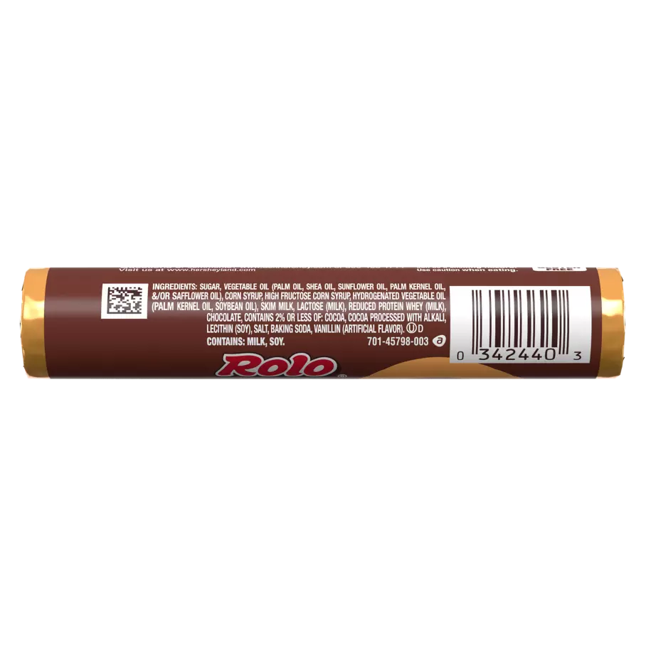 ROLO® Creamy Caramels in Rich Chocolate Candy, 1.7 oz roll - Back of Package