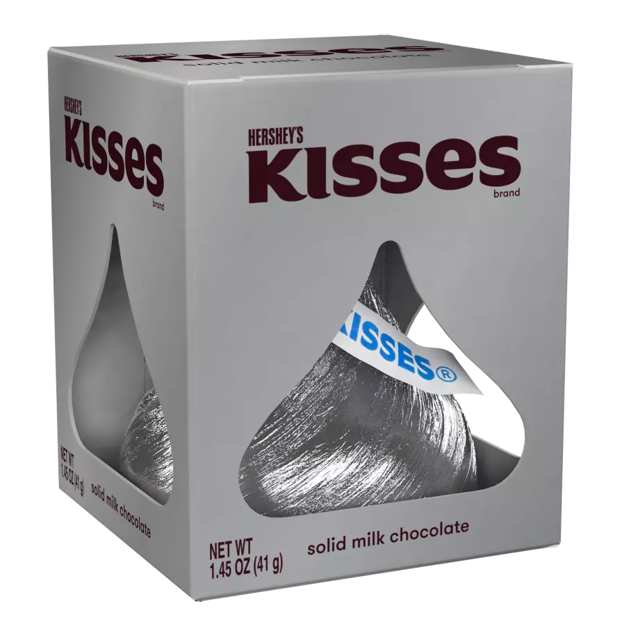 HERSHEY'S KISSES Milk Chocolate Giant Candy, 1.45 oz box - Front of Package