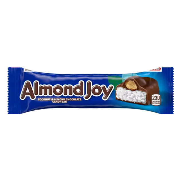 ALMOND JOY Coconut and Almond Chocolate Candy Bar, 1.61 oz - Front of Package