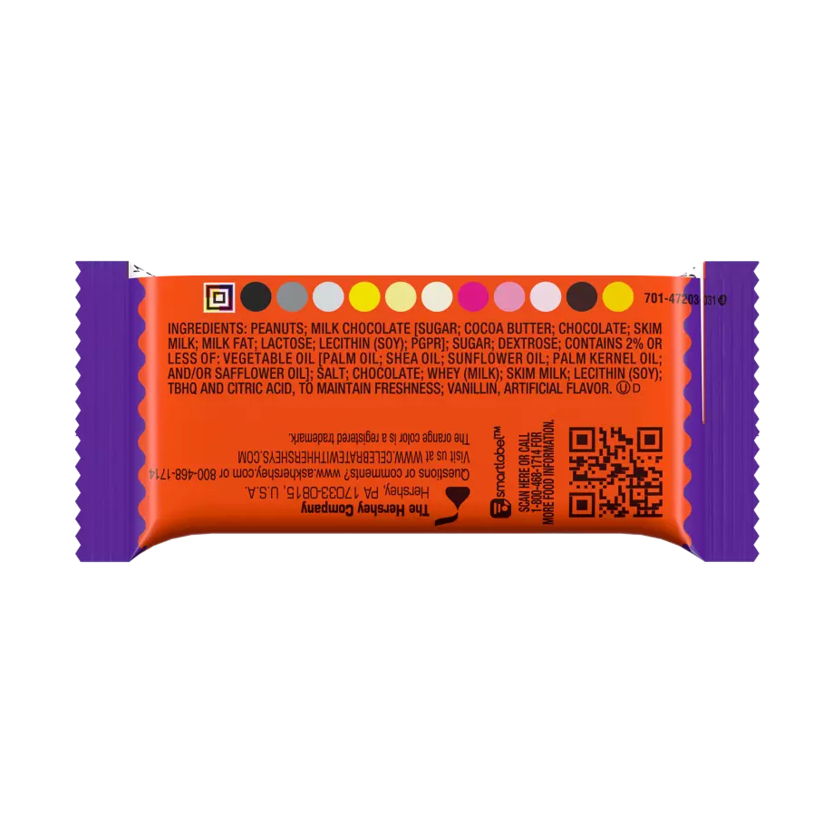 REESE'S Milk Chocolate Peanut Butter Pumpkins, 1.2 oz - Back of Package