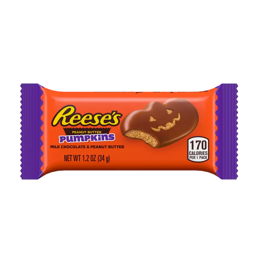 REESE'S Milk Chocolate Peanut Butter Pumpkins, 2.4 oz, 4 pack - Out of Package