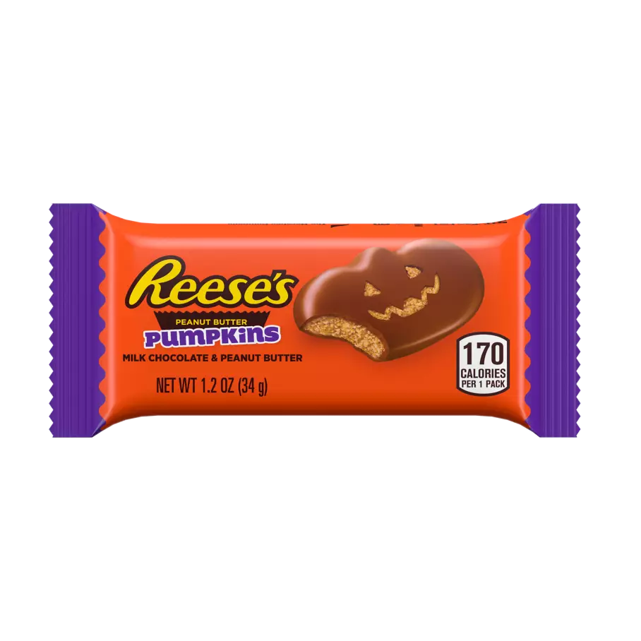 REESE'S Milk Chocolate Peanut Butter Pumpkins, 1.2 oz, 36 count box - Out of Package