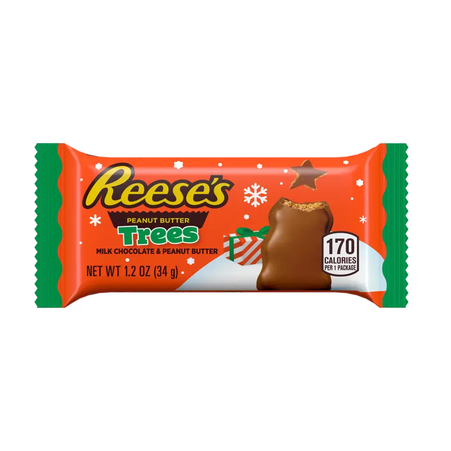 REESE'S Milk Chocolate Peanut Butter Trees, 1.2 oz - Front of Package
