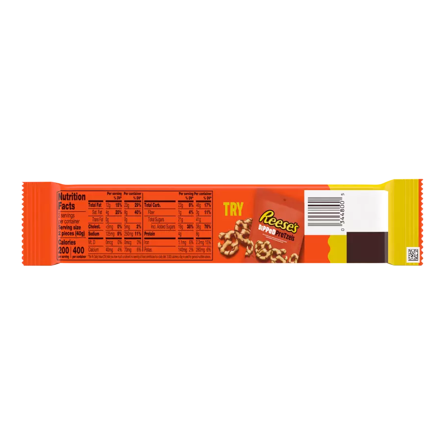 REESE'S Milk Chocolate King Size Peanut Butter Cups, 2.8 oz - Back of Package