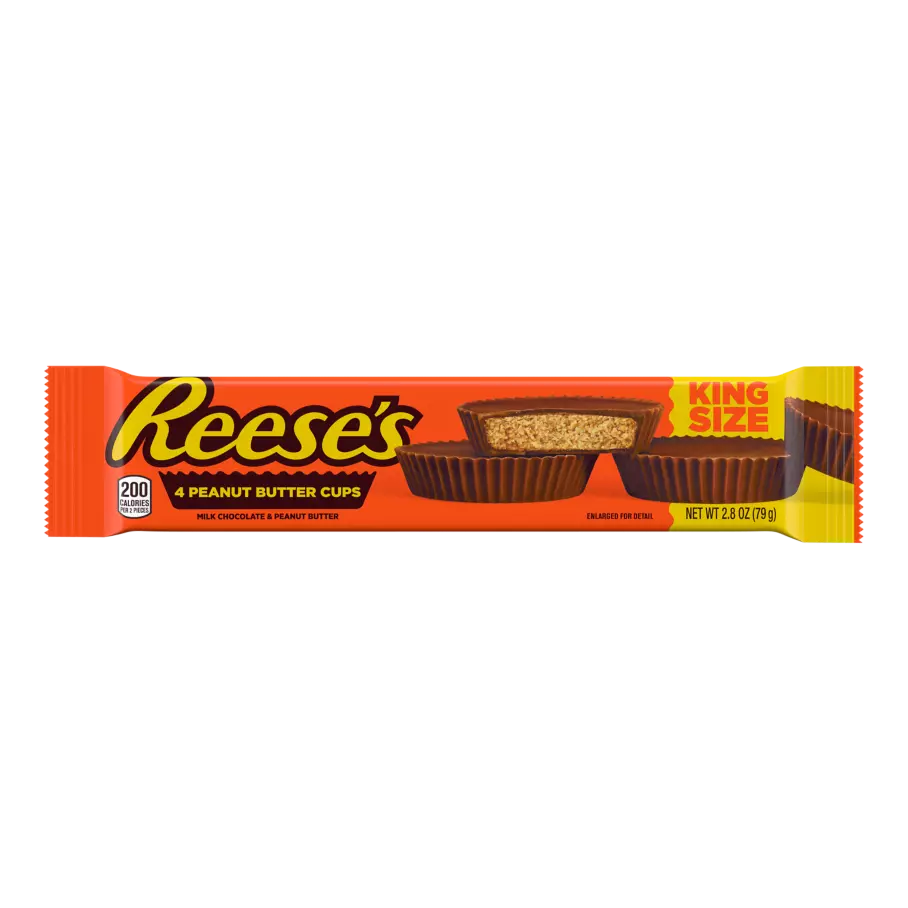 REESE'S Milk Chocolate King Size Peanut Butter Cups, 2.8 oz - Front of Package