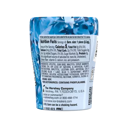 ICE BREAKERS ICE CUBES Peppermint Sugar Free Gum, 3.24 oz bottle