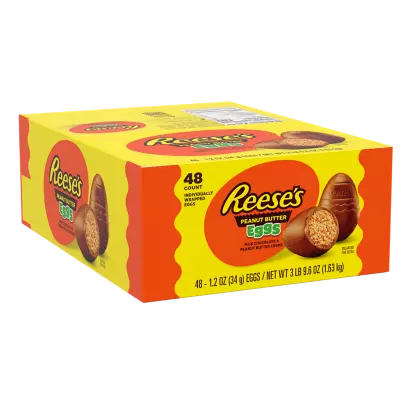 REESE'S Milk Chocolate Peanut Butter Creme Eggs, 1.2 oz, 48 count box