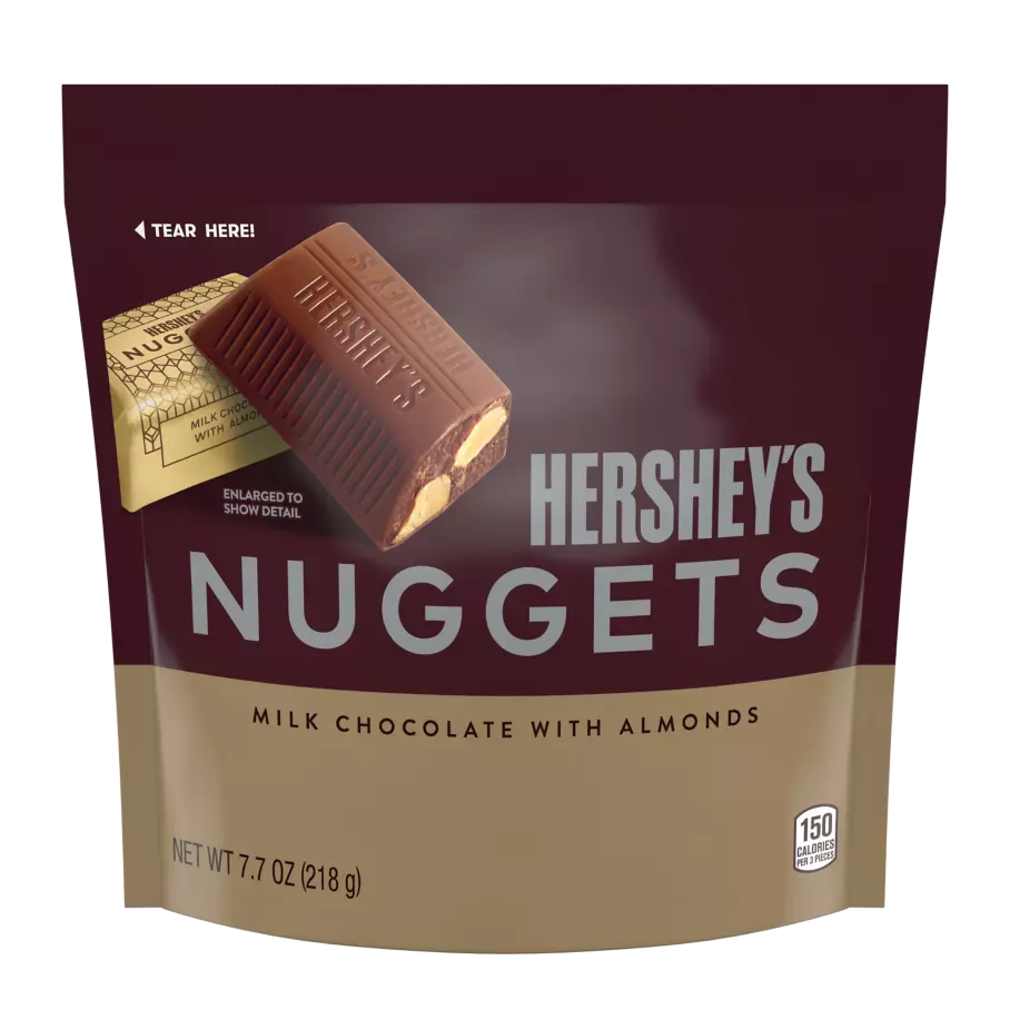 HERSHEY'S NUGGETS Milk Chocolate with Almonds Candy, 10.1 oz pack - Front of Package