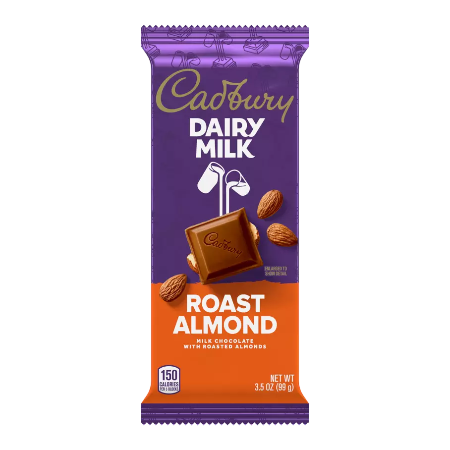 CADBURY DAIRY MILK Roast Almond Candy Bar, 3.5 oz - Front of Package