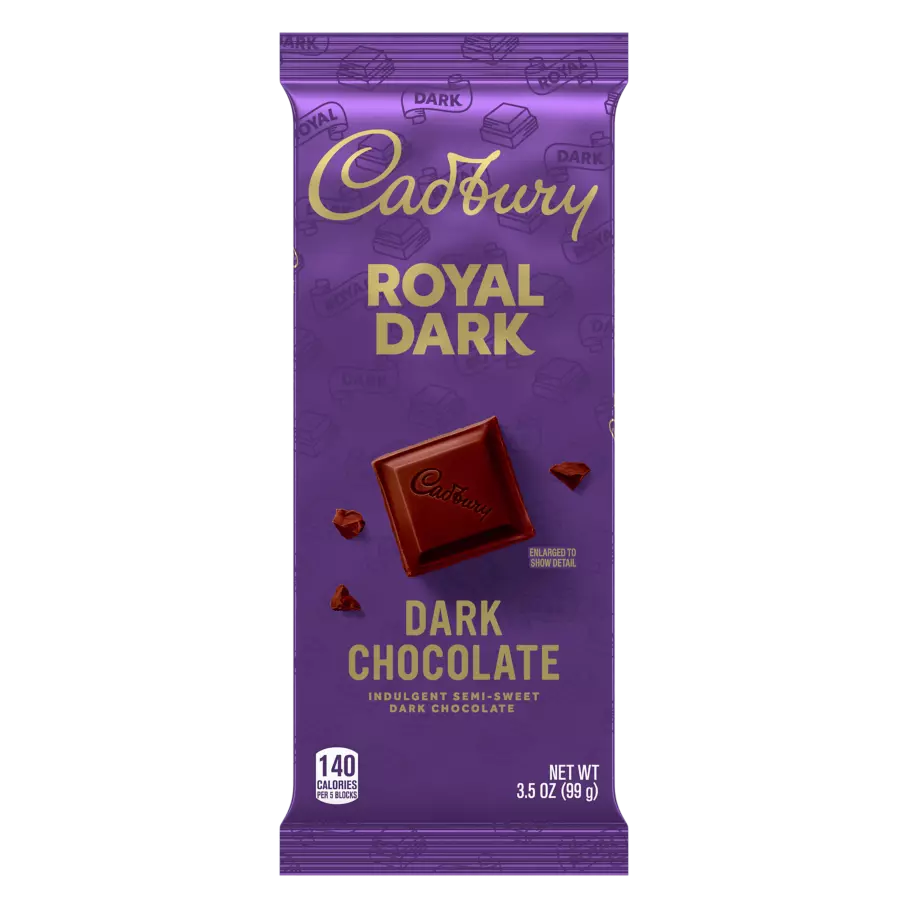 CADBURY ROYAL DARK Dark Chocolate Candy Bar, 3.5 oz - Front of Package