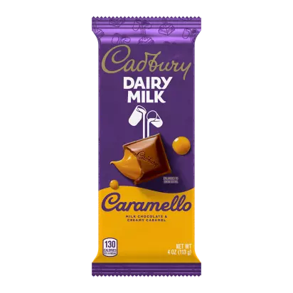 CADBURY DAIRY MILK CARAMELLO Caramel and Milk Chocolate Candy Bar, 4 oz