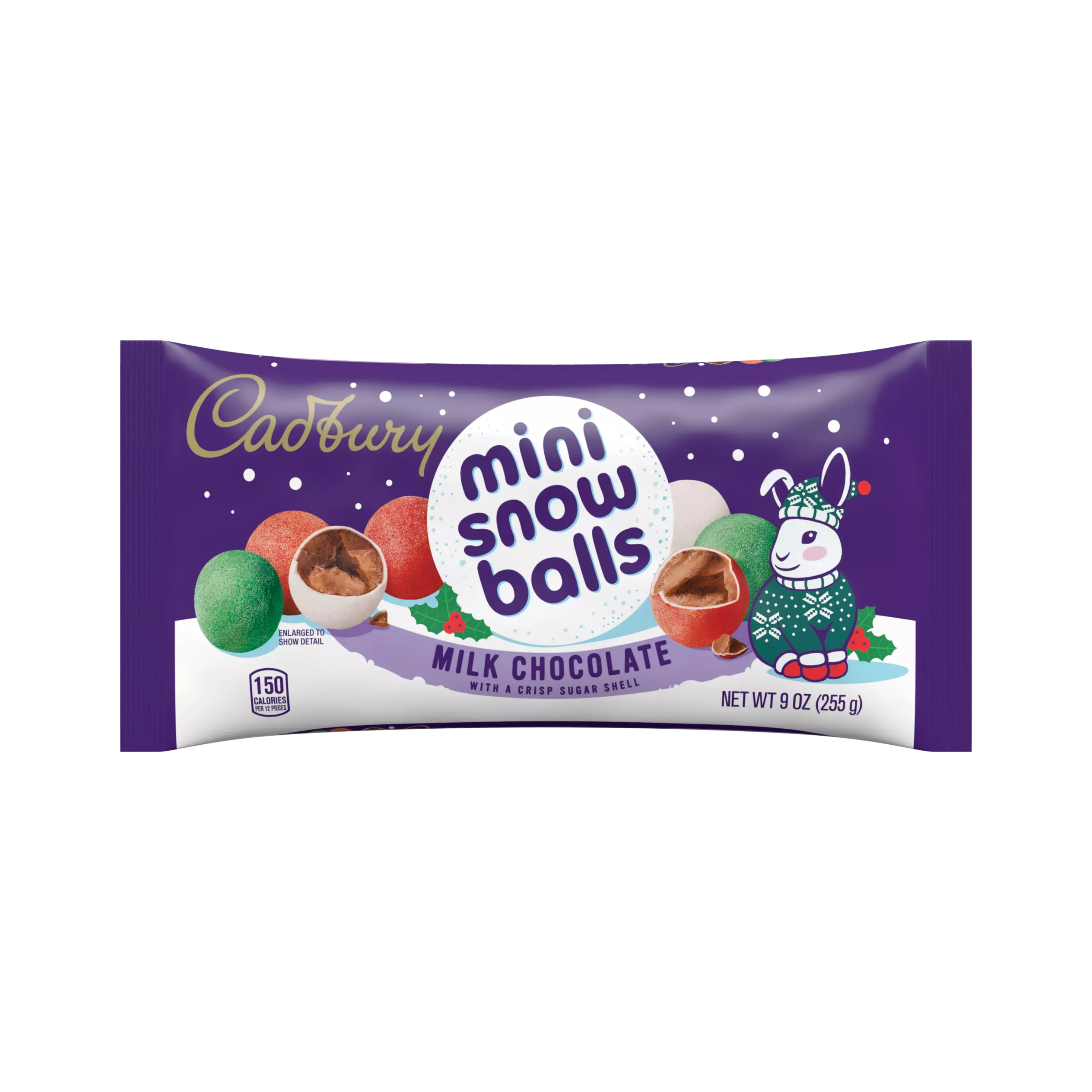 CADBURY Milk Chocolate Mini Snow Balls, 9 oz bag - Front of Package