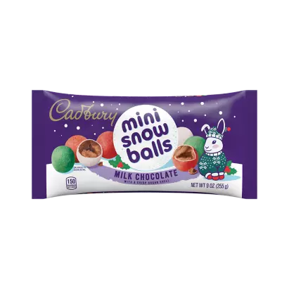 CADBURY Milk Chocolate Mini Snow Balls, 9 oz bag