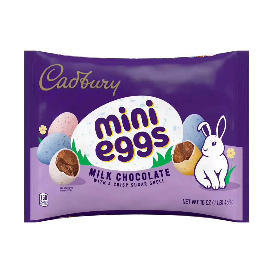 CADBURY MINI EGGS Milk Chocolate Candy, 16 oz bag - Front of Package
