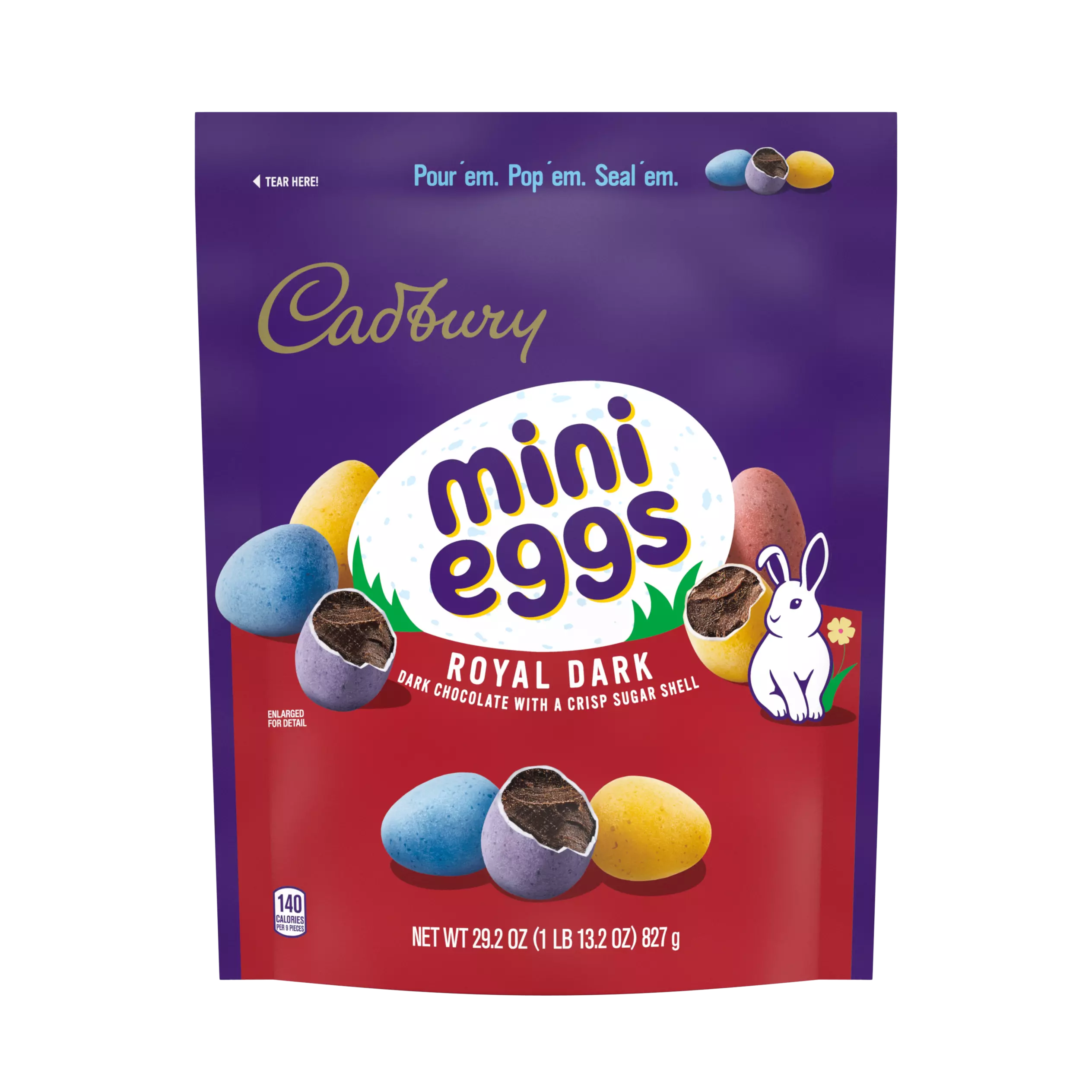 CADBURY MINI EGGS Royal Dark Chocolate Candy, 29.2 oz bag - Front of Package