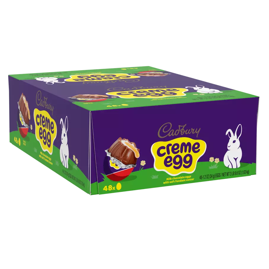 CADBURY CREME EGG Milk Chocolate Eggs, 1.2 oz, 48 count box - Front of Package