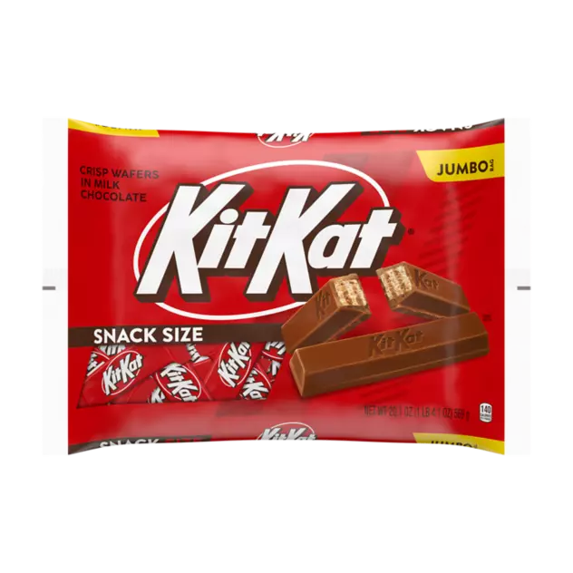 KIT KAT® Milk Chocolate Snack Size Candy Bars, 20.1 oz jumbo bag - Front of Package