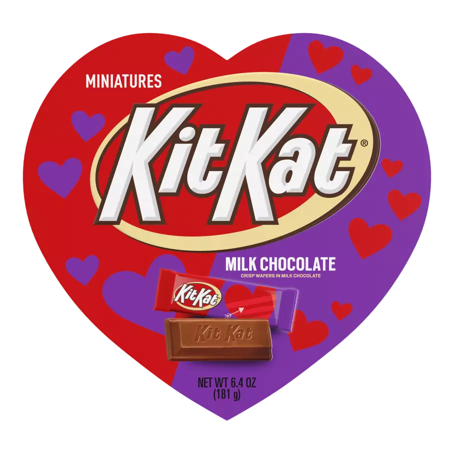 KIT KAT® Valentine's Milk Chocolate Miniatures Candy Bars, 6.4 oz box - Front of Package