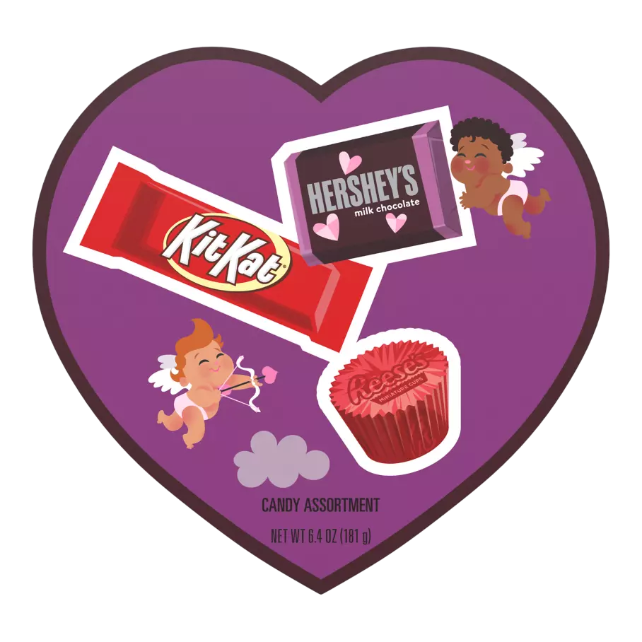 Hershey Valentine's Milk Chocolate Assortment, 6.4 oz gift box - Front of Package