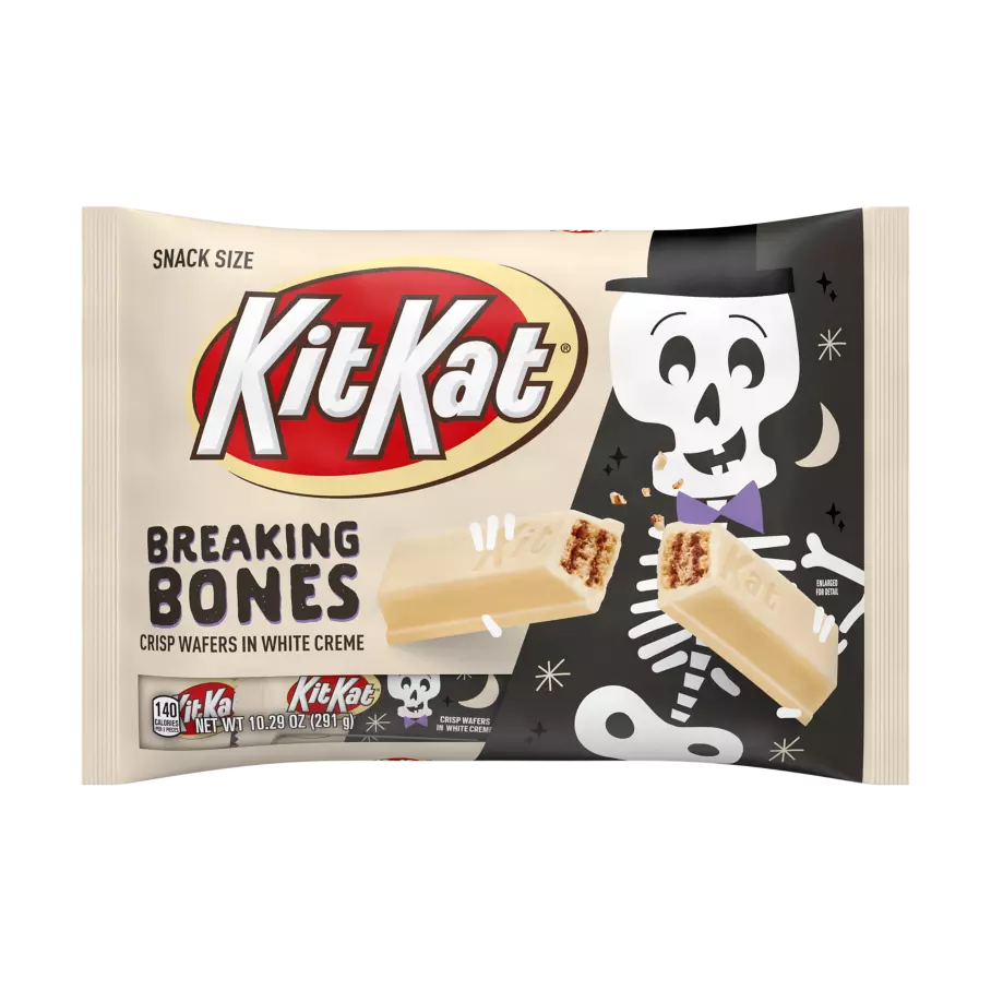 KIT KAT® Breaking Bones White Creme Snack Size Candy Bars, 10.29 oz bag - Front of Package